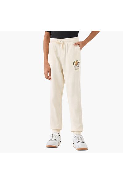 Juniors Printed Joggers with Drawstring Closure and Pockets