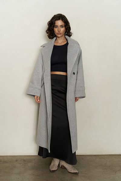 MAİ COLLECTİON Clayton Striped Gray Stash Coat