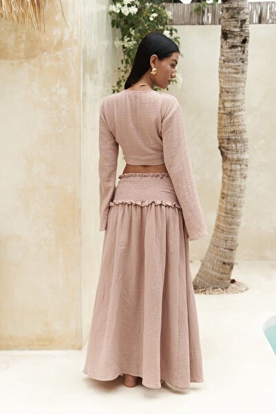 BOHEMAİ Lazac színű Crop szoknya és felső szett - Marshanda