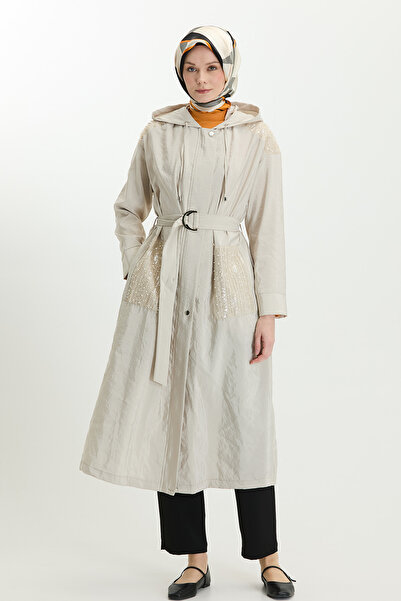 Setrms Kapüşonlu Fermuarlı Pardösü