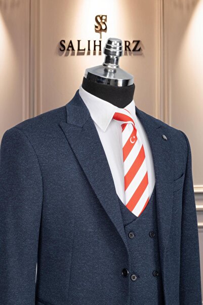 Salihtarzz Takım Elbise Yelekli SlimFit Mavi SD42173