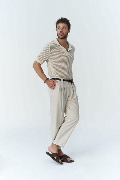 BOHEMAİ Ανδρικό παντελόνι Elliot Beige