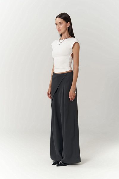 MAİ COLLECTİON Dvouřadé kalhoty Letty Antracitové