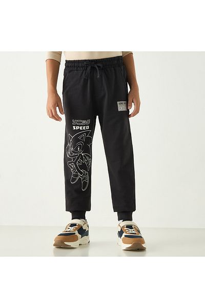 CPLG Sonic the Hedgehog Print Joggers with Pockets and Elasticated Waistband