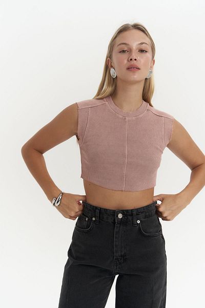 MAİ COLLECTİON Puderwaschendes Swipe-Crop-Top