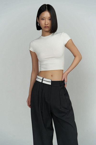 MAİ COLLECTİON Prato Anthracite Palazzo Trousers