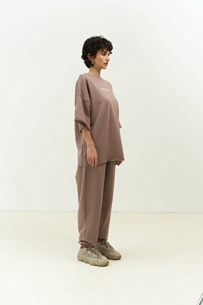 MAI STUDIOS CO. Σετ φόρμας μπλουζάκι Manno Brown Grey