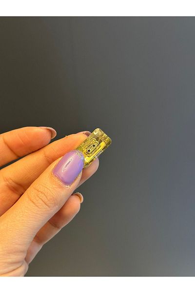 Gönülden Tasarım Crystal Glass Button Clothing Accessory 2X1 cm Yellow