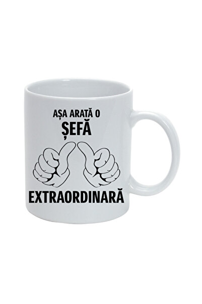 OEM Cana albă personalizată „Așa arată un șef extraordinar”, INOVATIX®. 330 ml