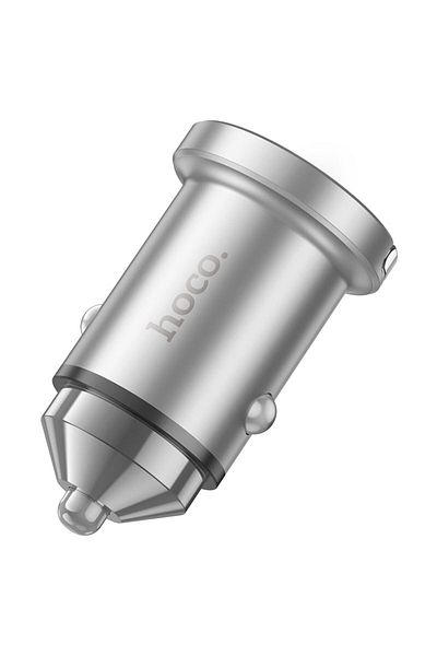 REDz Accessories Adaptor auto Hoco NZ10, porturi duble, tip C + USB, încărcare rapidă 45W, argintiu