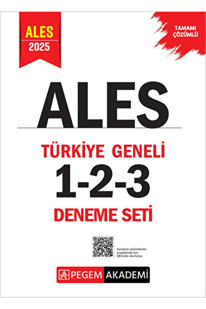 Pegem Akademi Yayıncılık Pegem 2025 ALES Türkiye Geneli 3 Deneme Çözümlü (1-2-3) Pegem Akademi Yayınları