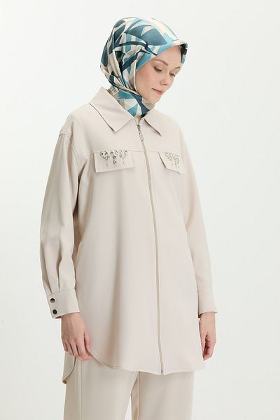 Setrms Stone Detailed Zippered Cap