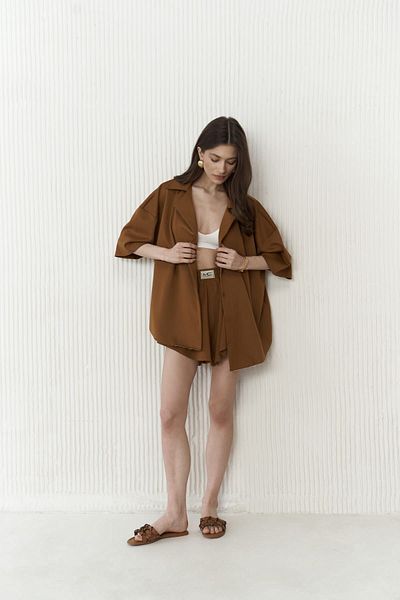 MAİ COLLECTİON Set pantaloni scurți Kinsley Dark Tan