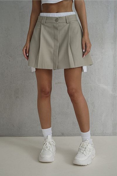 MAİ COLLECTİON Gabbie Boxer részlet olíva zöld miniszoknya