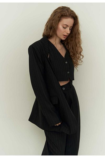 MAİ COLLECTİON Mai Polly Black Triple Jacket Set