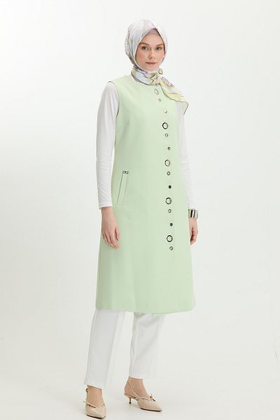 Setrms Eyelet Detailed Long Vest