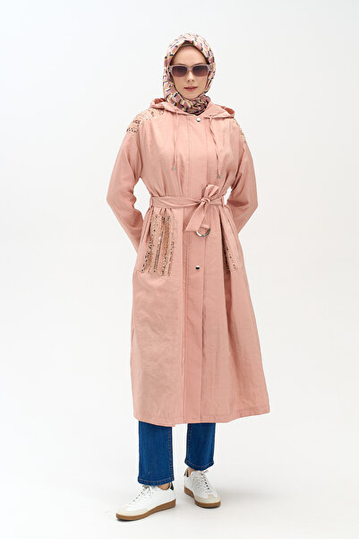 Setrms Kapüşonlu Fermuarlı Pardösü