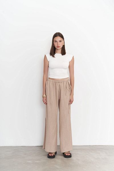 BOHEMAİ Harmony Beige Hose mit seitlicher Schnürung