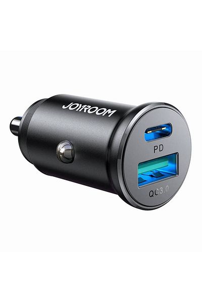 REDz Accessories Adaptor Auto Joyroom Jr-ccn05, USB și Type-C, încărcare rapidă 30w, negru