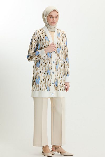 Setrms V-Neck Flocked Cardigan