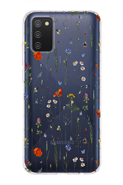 moonset Samsung Galaxy A02S Uyumlu Çiçekler Tasarımlı Baskılı Şeffaf Telefon ...