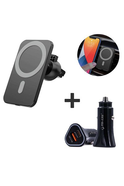 REDz Accessories Încărcător auto Magsafe cu încărcare rapidă, iPhone, wireless, negru