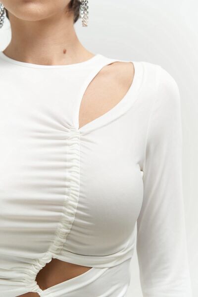 MAI STUDIOS CO. Mira Shiring Λεπτομέρεια Λευκή μακρυμάνικη μπλούζα