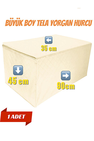 ÇIQRIK HOME Mega Boy-Tela Eko Serisi -Büyük Boy Hurç-Yorgan Hurcu 90x45x35 cm