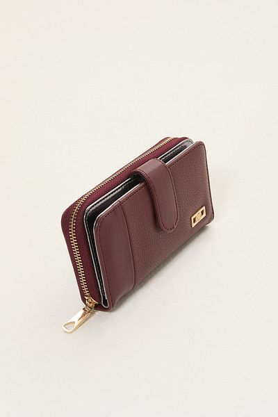 Setrms Banded Snap Closure Zippered Card Holder Wallet