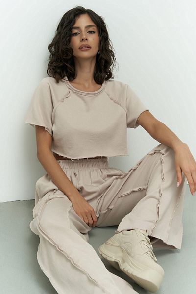 MAİ COLLECTİON Σετ φόρμας Marcio Beige Crop