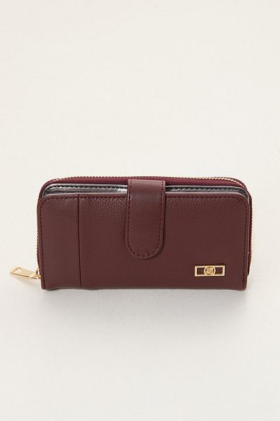 Setrms Banded Snap Closure Zippered Card Holder Wallet