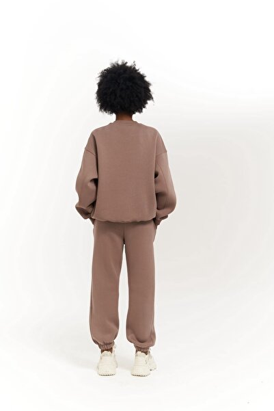 MAI STUDIOS CO. Σετ φόρμας Romana Crew Neck καφέ γκρι