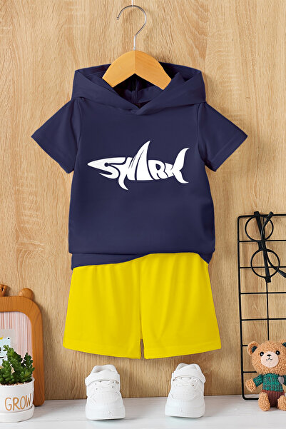 MYADA Новий сезон, дитячий комплект з 2 предметів з капюшоном і принтом Shark...