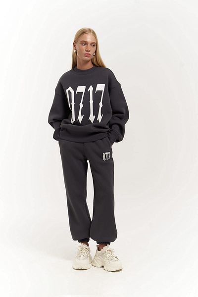 MAİ COLLECTİON Σετ φόρμας ZEOY 0717 Anthracite Crew Neck