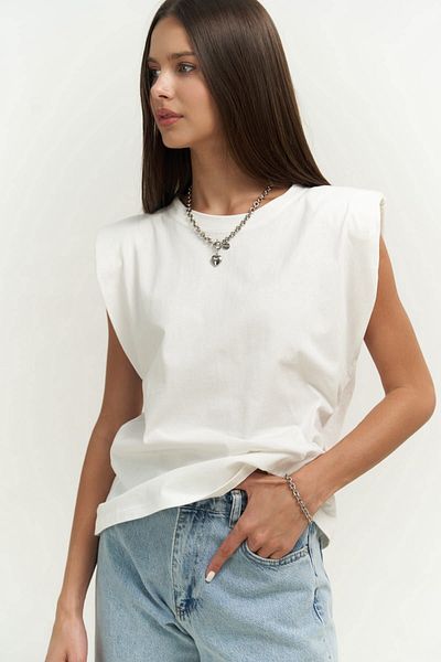 MAİ COLLECTİON Ecru tričko Armanda s výplní