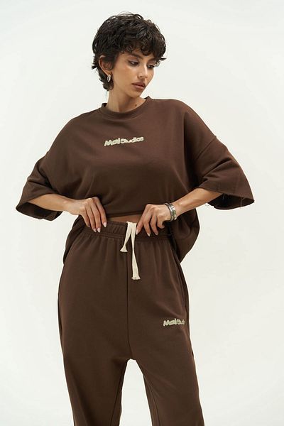 MAİ COLLECTİON Σετ φόρμας μπλουζάκι Manno Brown