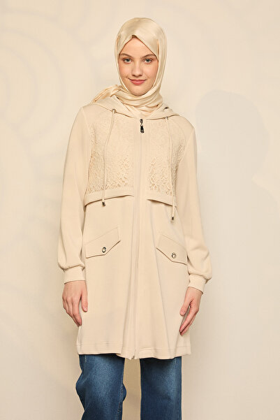 Setrms Dantel Kombinli Kapüşonlu Kap