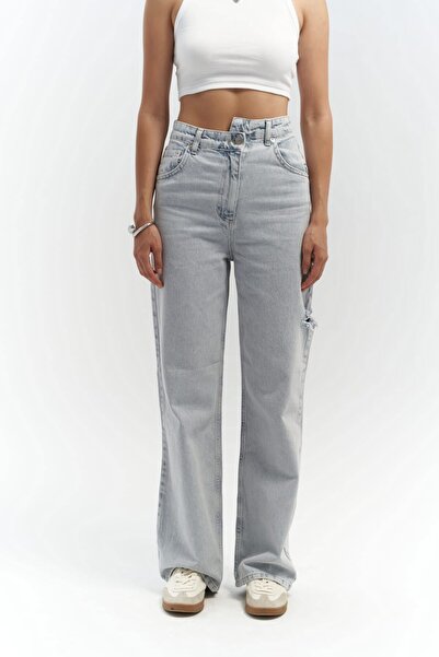 MAI STUDIOS CO. Detail severního pasu Double Ripped Ice Blue Jean