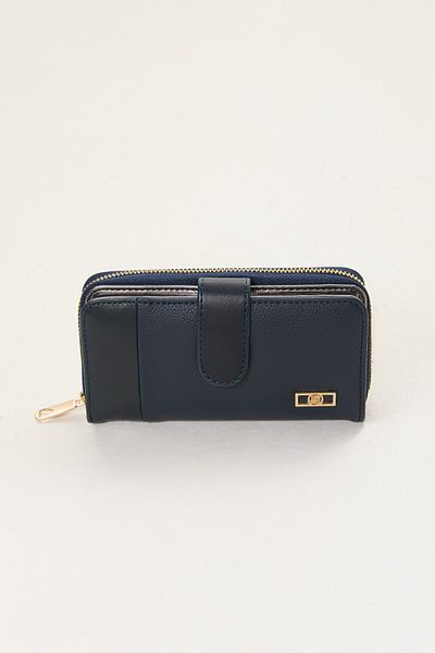 Setrms Banded Snap Closure Zippered Card Holder Wallet