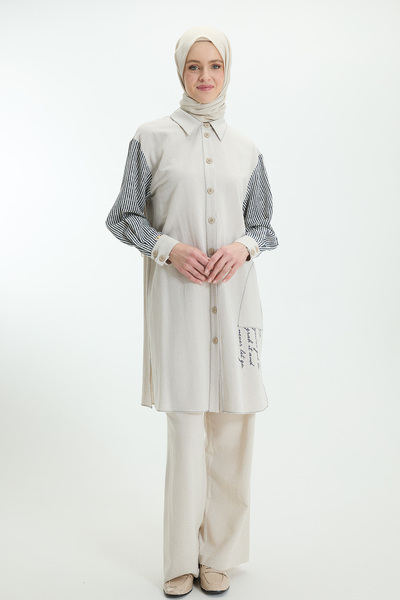 Setrms Striped Mixed Linen Tunic