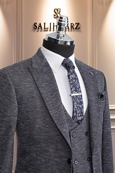 Salihtarzz Takım Elbise Yelekli SlimFit Parlament SD42169