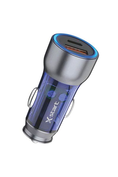 REDz Accessories X-start Cc118 Car Charger, Usb And Type-c Port, Fast Charging 52.5w, Gray