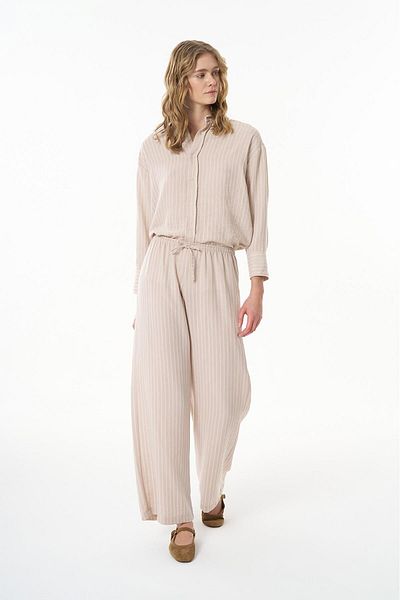 Quzu Elastic Waist Trousers Beige
