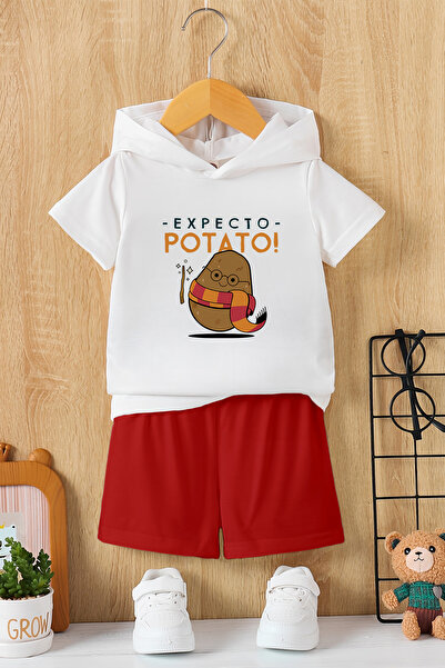 MYADA Сезонний комплект для дітей з капюшоном Expecto Potato з принтом, 2 пре...