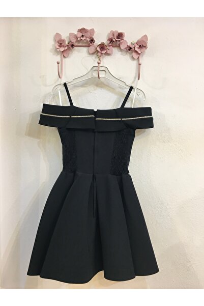 Erkut Κοντό βραδινό φόρεμα για κορίτσια Crepe Ύφασμα Μαύρο Χρώμα