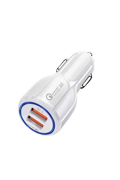 REDz Accessories Încărcător auto cu 2 porturi USB, Qc 3.0, încărcare duală G-c21, universal, alb
