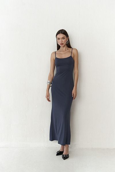 MAİ COLLECTİON Ferry Marineblaues Basic-Kleid