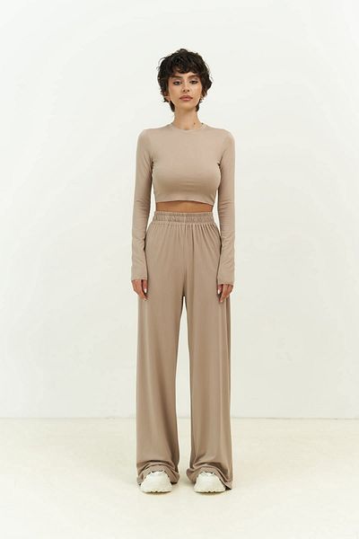 MAİ COLLECTİON Jany hosszú ujjú Mink Crop nadrág szett