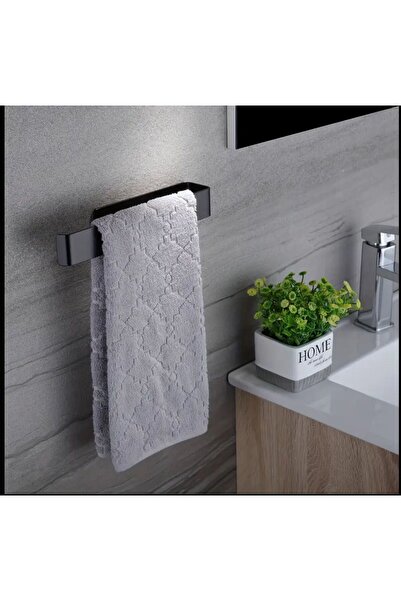 volo dekor -Paslanmaz Çelik Havluluk /Siyah /Yapışkanlı + Vidalı Sistem/ Banyo Lavabo Mutfak