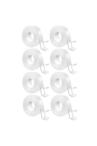 NEXTLY Set 8 X Banda Dublu Adeziva Transparenta , 5 Metri/bucata, Adeziv Puternic, Rezistenta